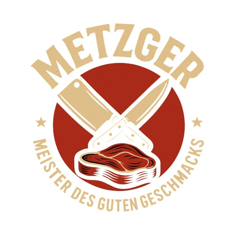 Metzger mit Messer und Fleisch
