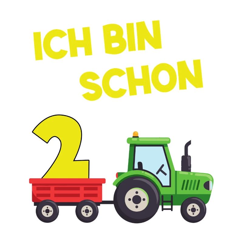 Ich Bin Schon 2 Traktor 2 Jahre Alt Geburtstag 