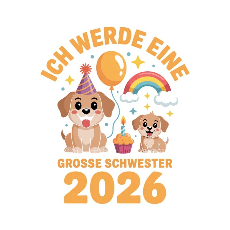 Ich werde eine grosse Schwester 2026 Hund Welpe