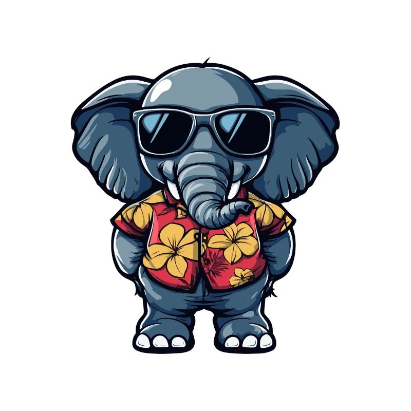 Elefant Comic Urlaub