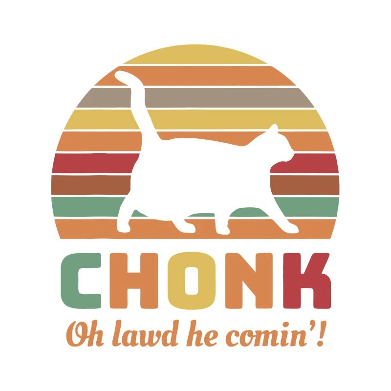 Chonk Cat Retro Sonnenuntergangs-Tee