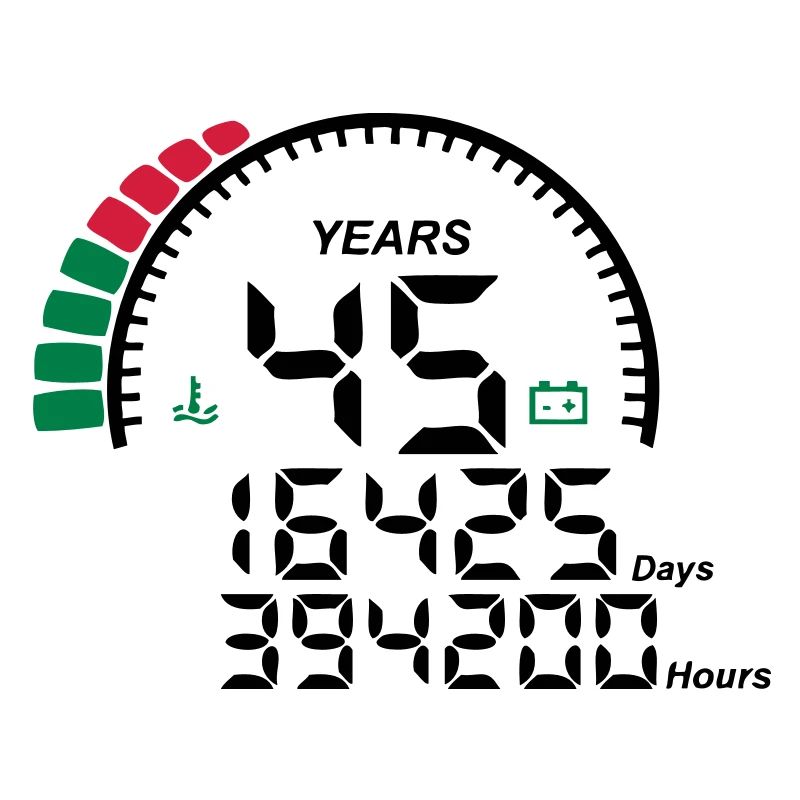 years 45 years anniversary meter