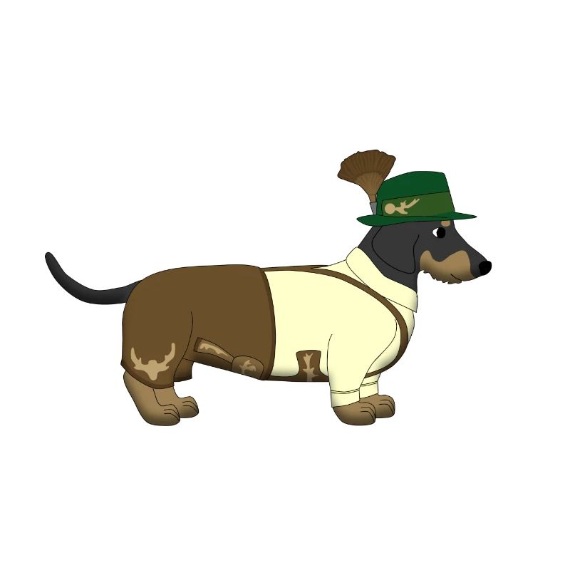 Der bayerische Dackel weißes Hemd