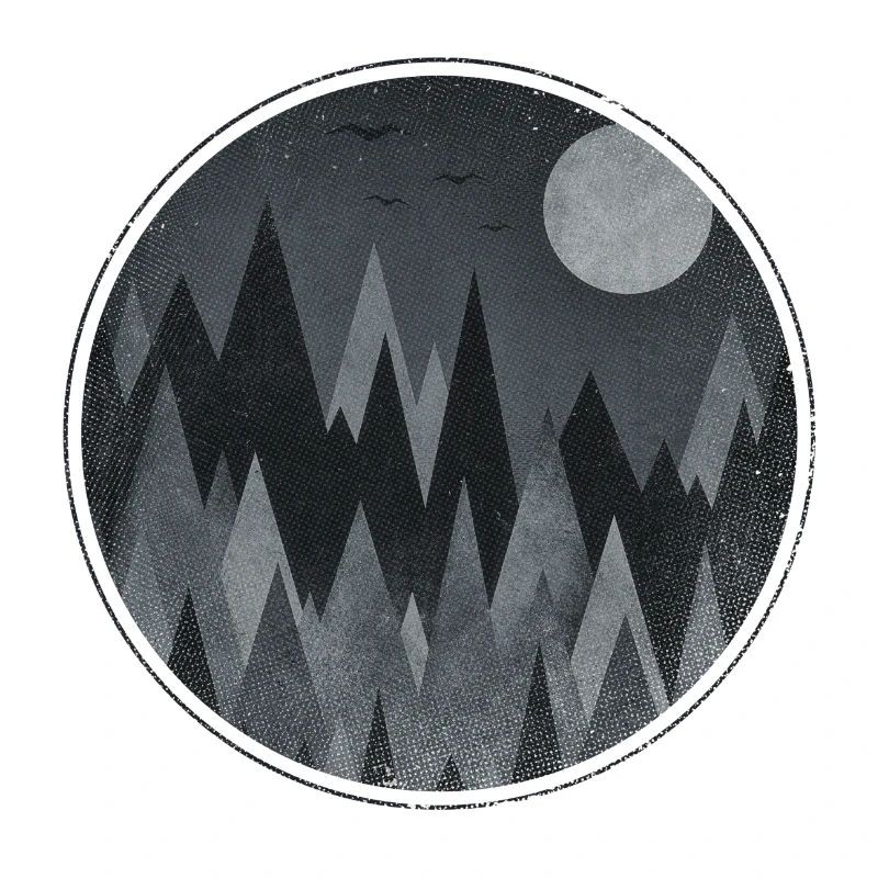 Black & White Triangles Abstract mountains design