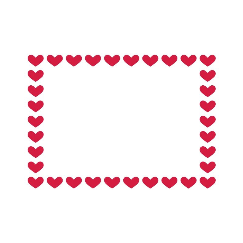 Rectangle frame box heart customizable red