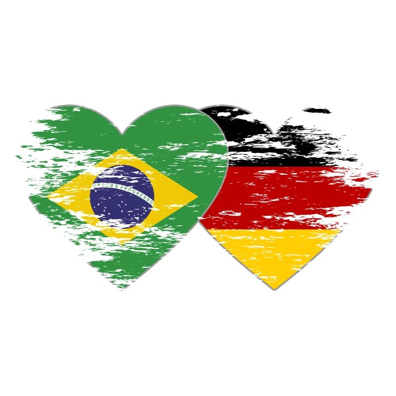 Brésil Allemagne drapeau utilisé coeur
