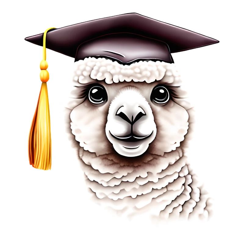 Bachelor Schulabschluss Absolvent Alpaka Studium