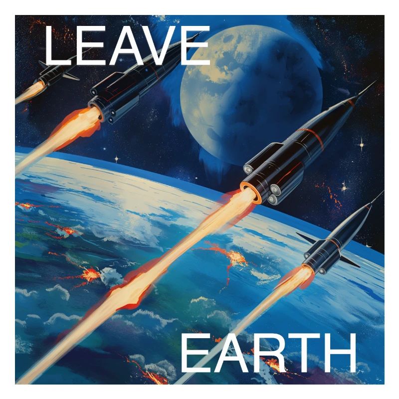 Affiche de Style rétro voyage dans l’espace « Quitter la Terre »