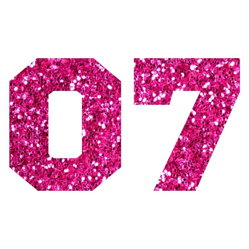Nummer 7 Pink Glitter - 7. Jahrestag