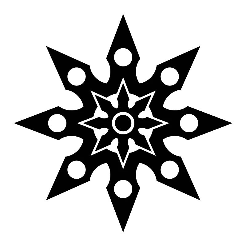 Black stylized chaos 8 pointed star
