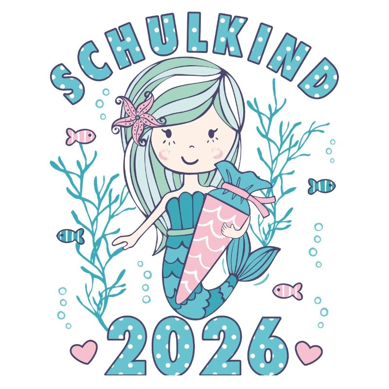 Schulkind 2026 Einschulung Meerjungfrau Mädchen