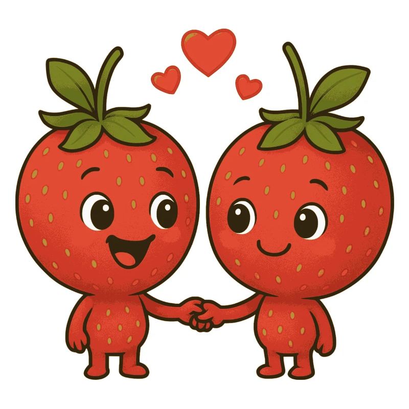 Erdbeeren mit Herzen