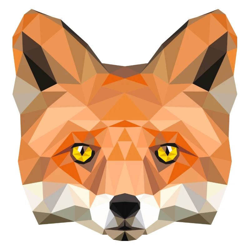 fox poly vixen fox illustration low poly head