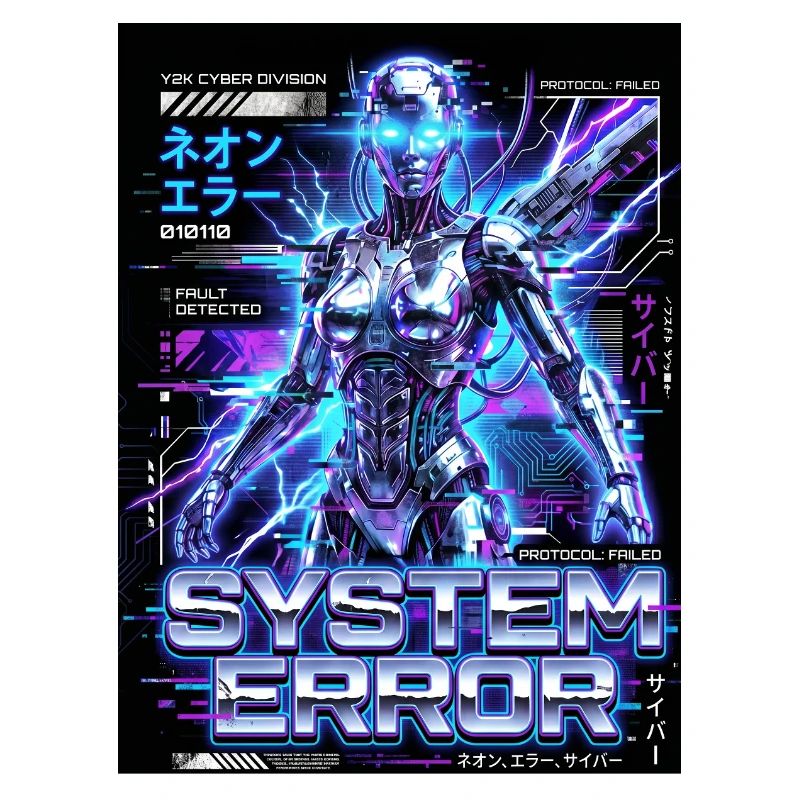 System Error Neon Cyborg