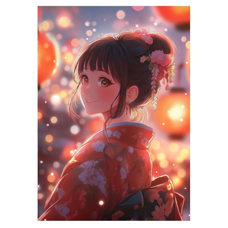 Kimono Blooming Bright Lanterns