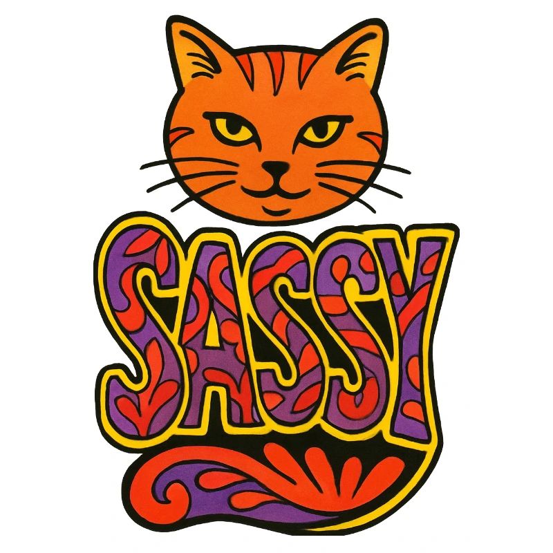 Sassy Cat Psychedelic Script