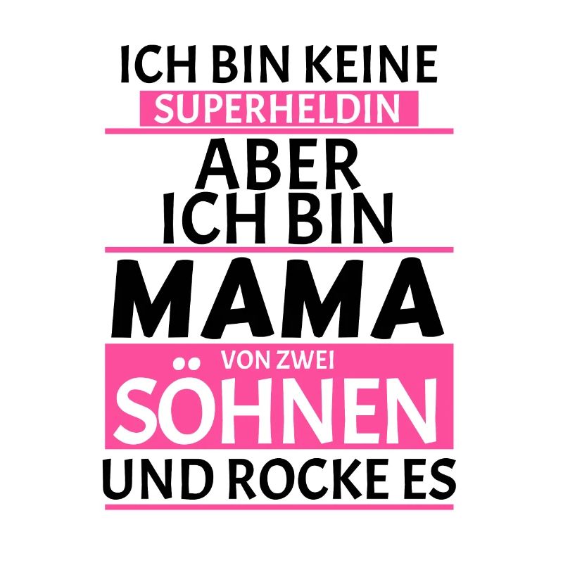 Superheldin Mama Zwei Söhne Spruch Geschenk