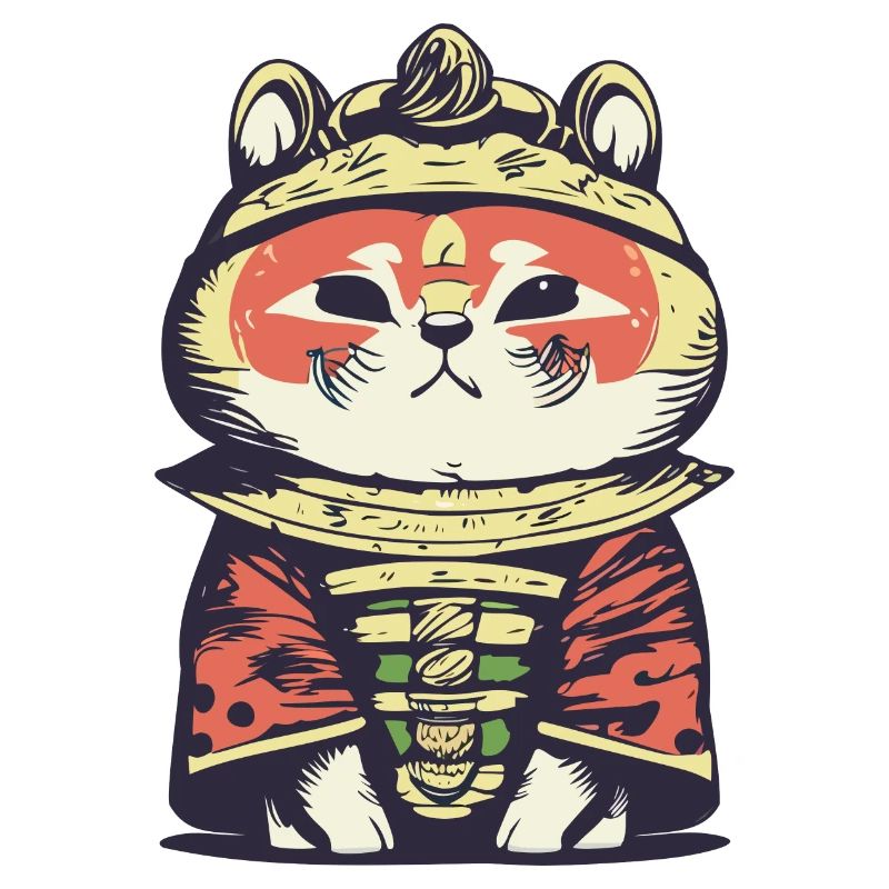 Roter Panda Samurai