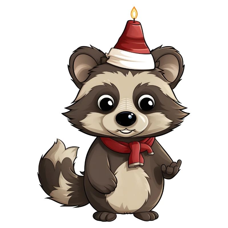 Raton laveur mignon de Noël - Conception de bande dessinée