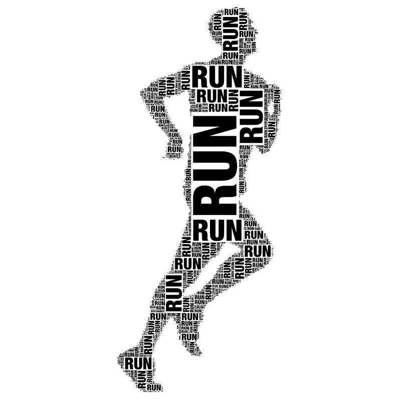 Running Man Silhouette Black Run Text Human Shape