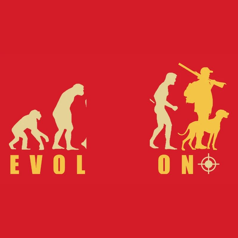 evolution chasseur cadeau chasse drôle