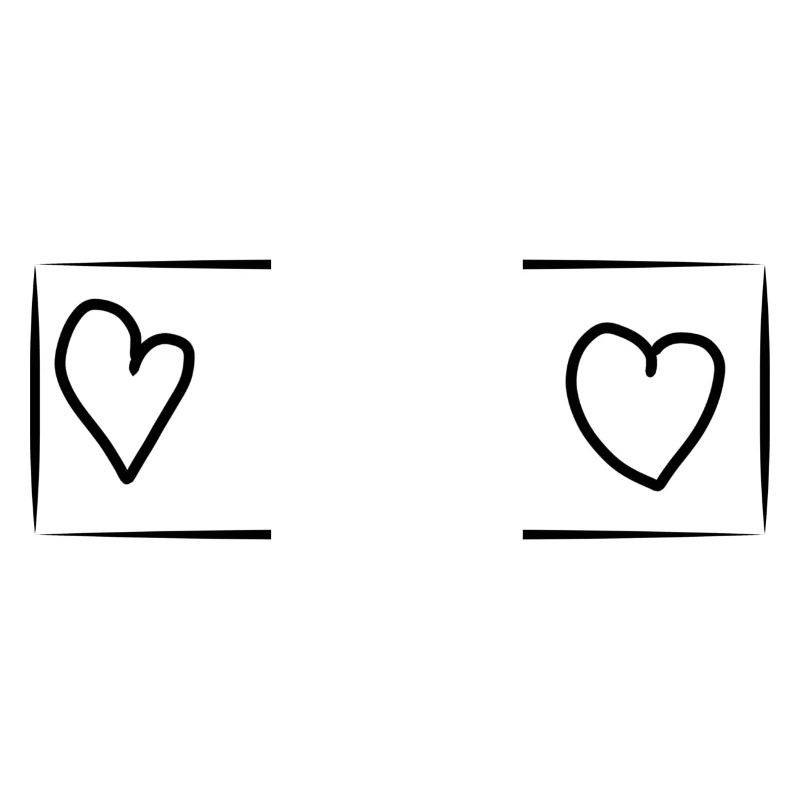 Rettangolo a forma di cuore a tre cuori