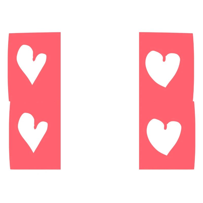 Six Hearts Pink Heart Rectangle Pattern Shape