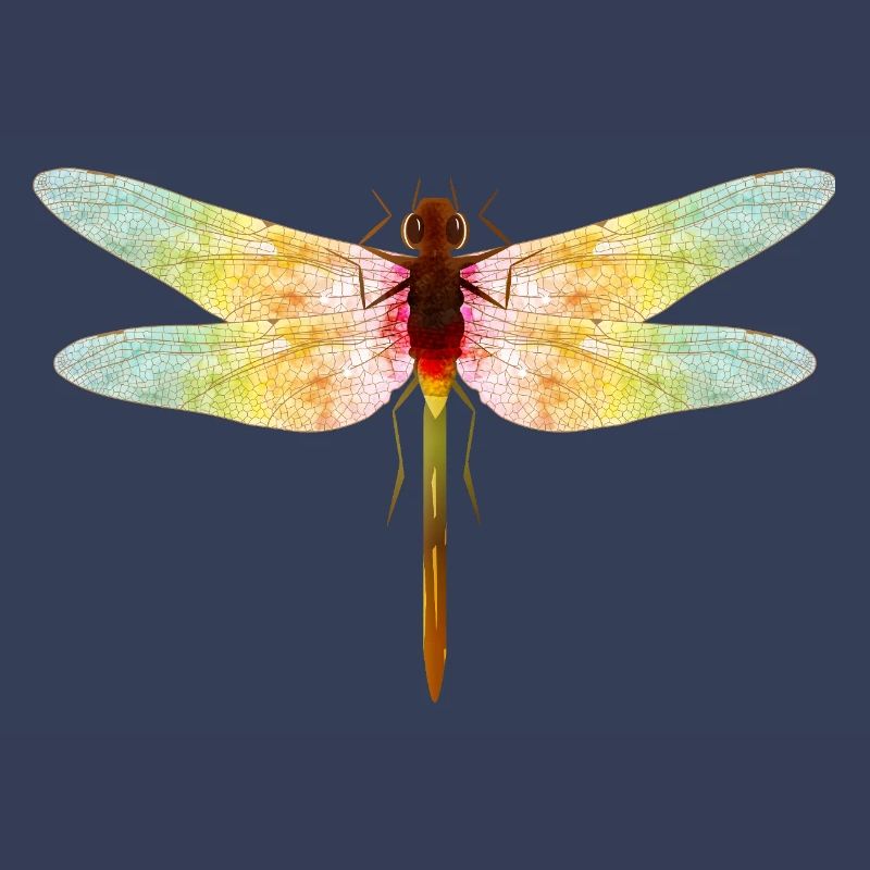 Libellule irisée – motif insecte en filigrane