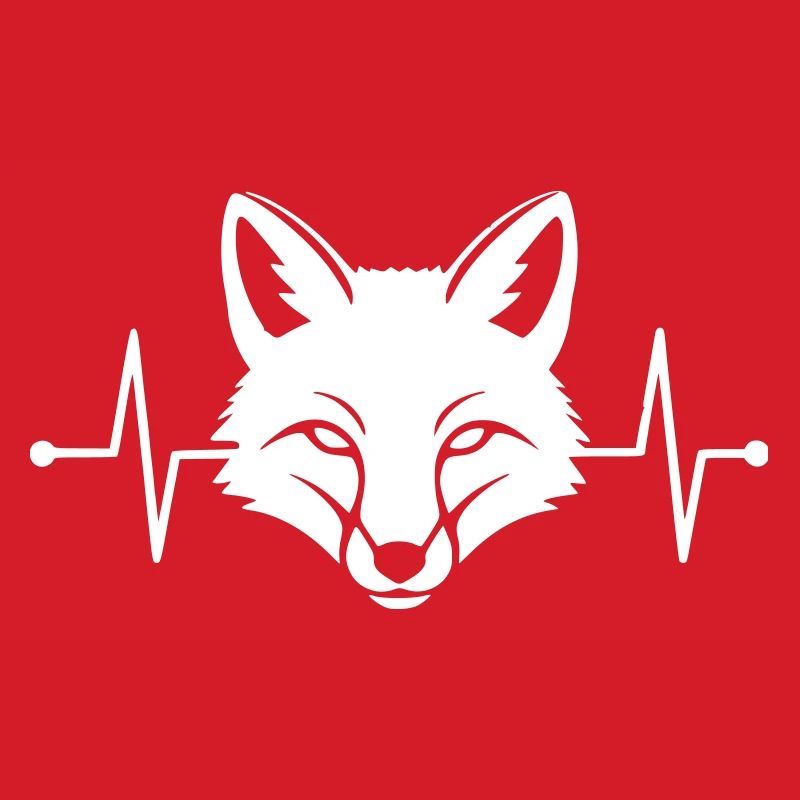 Fox Heartbeat ECG Line Clean Vector