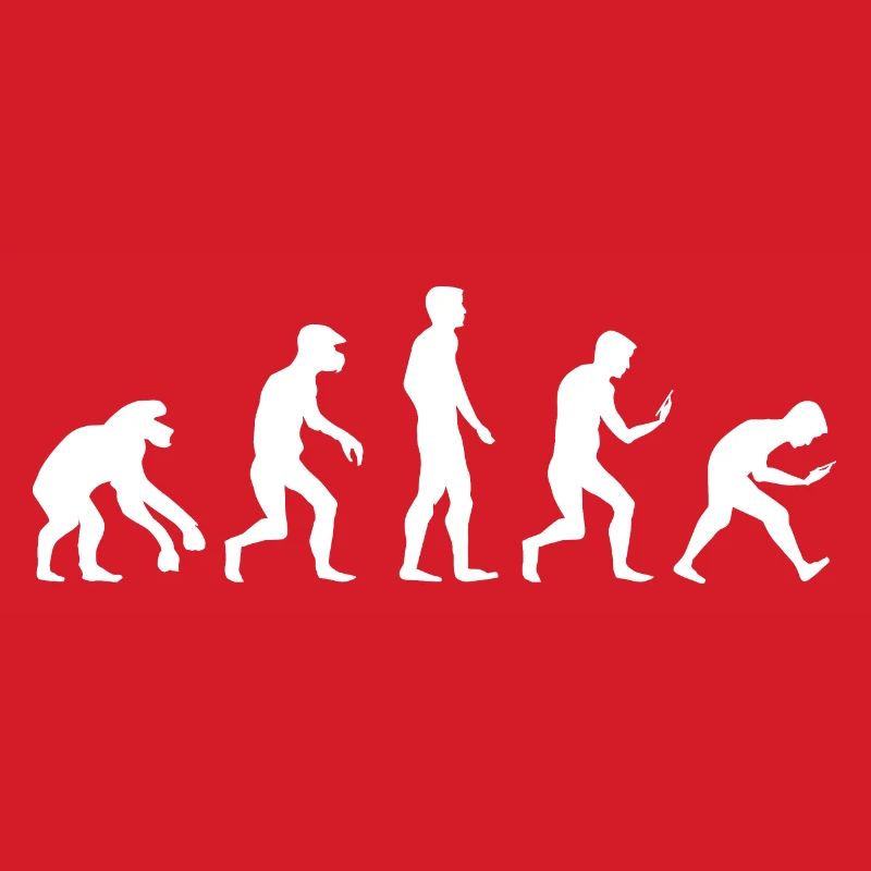 Logo drôle de dépendance au téléphone portable de smartphone d’évolution