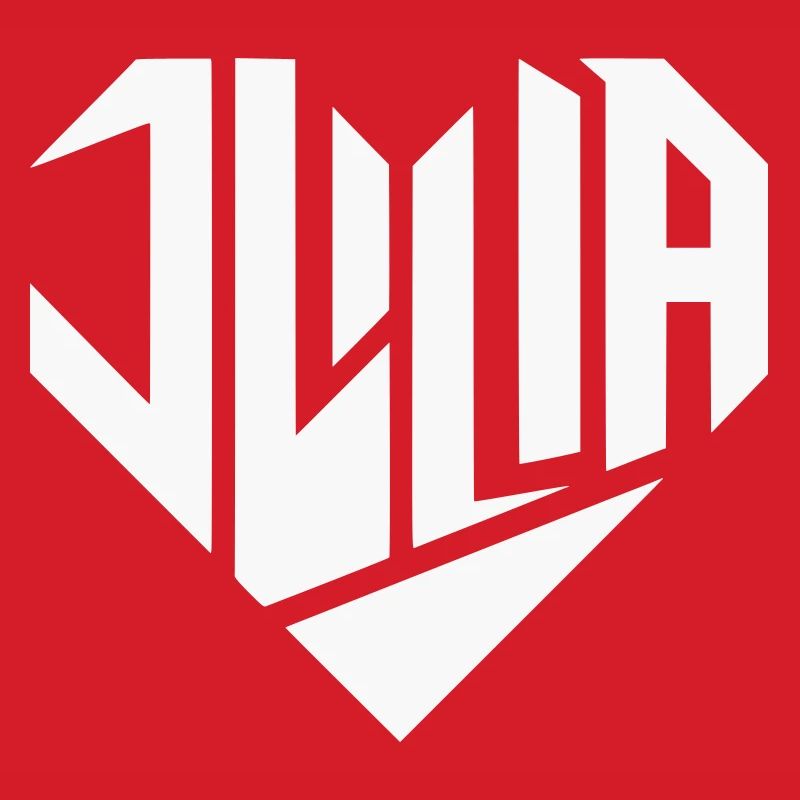 Julia Nom Design Coeur Design - Couleur Variable