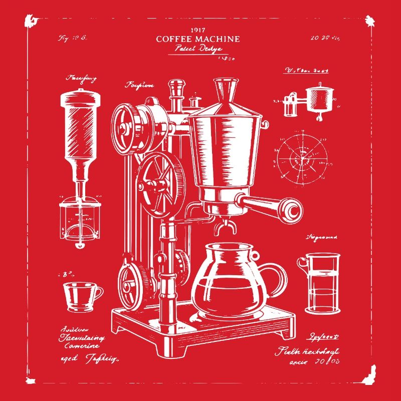 plan de machine à expresso rétro