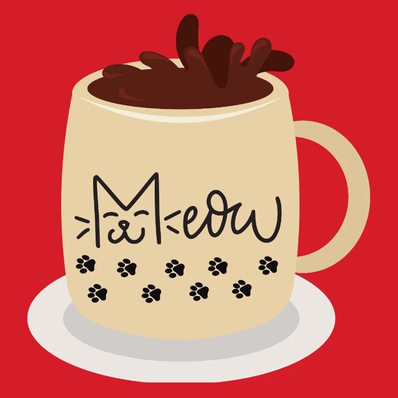 Mug visage de chat avec empreintes de pattes