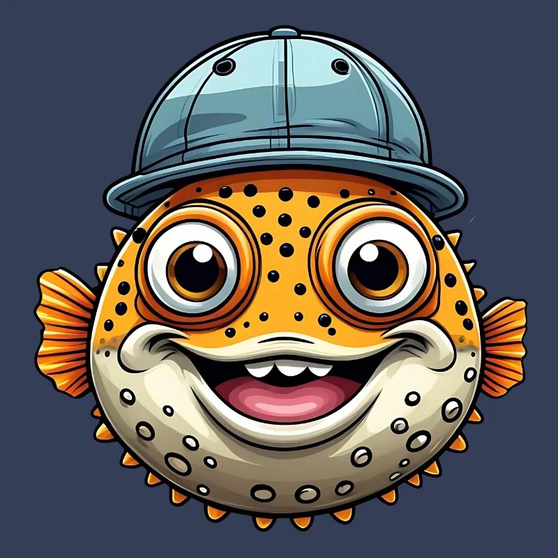 Cooler Kugelfisch mit Basecap