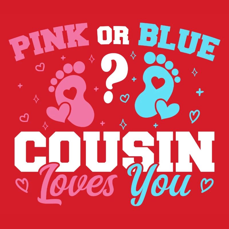 Rosa oder blauer Cousin liebt dich - Cousine