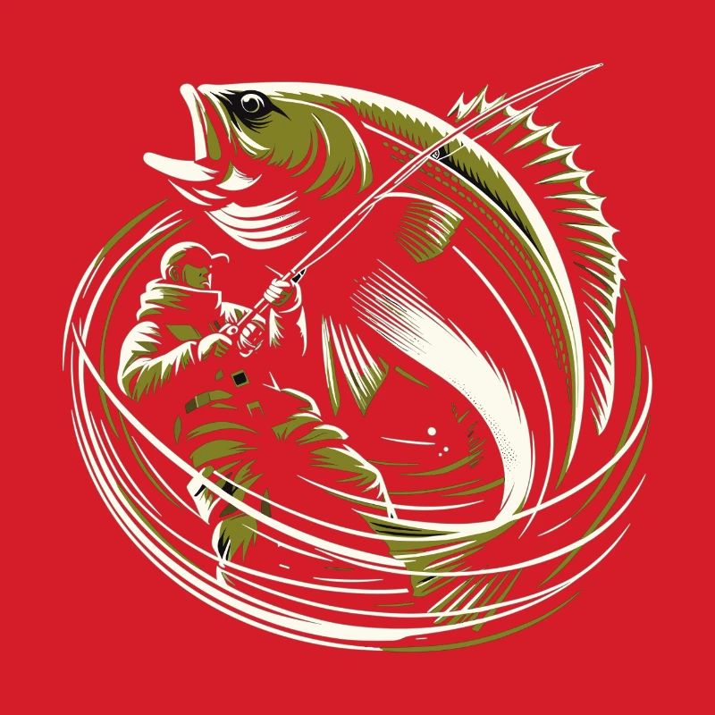 Pêche Pêcheur Morue Poisson Géant Vert Olive Cadeau