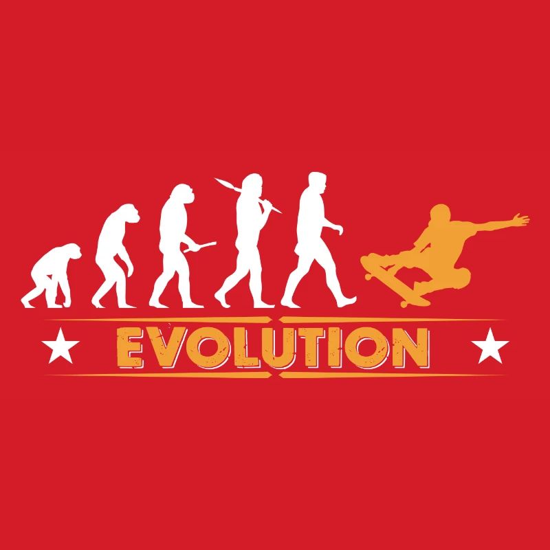 Skateboard Evolution - orange/weiss