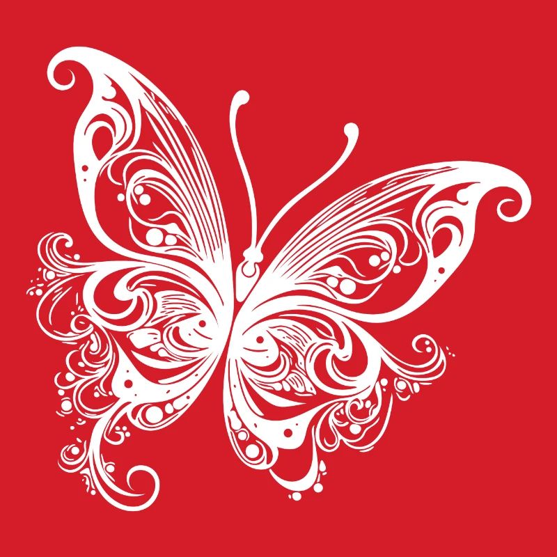 Dessin papillon de style lignes et points