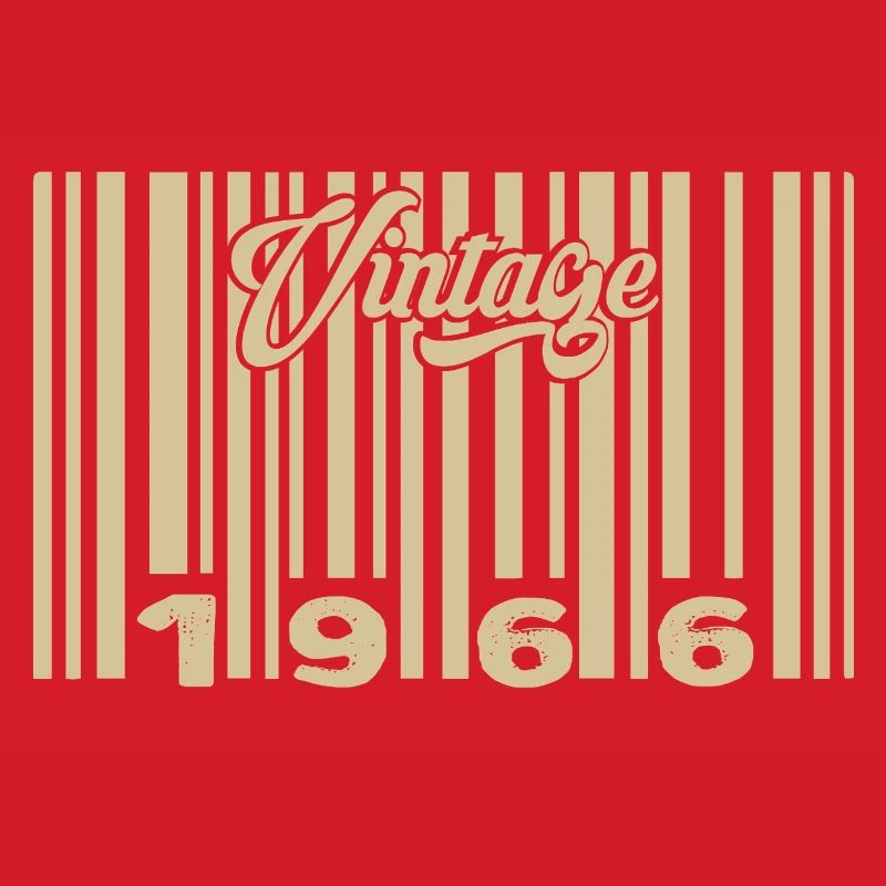 vintage 1966 Code barre 1966: Année 2025.