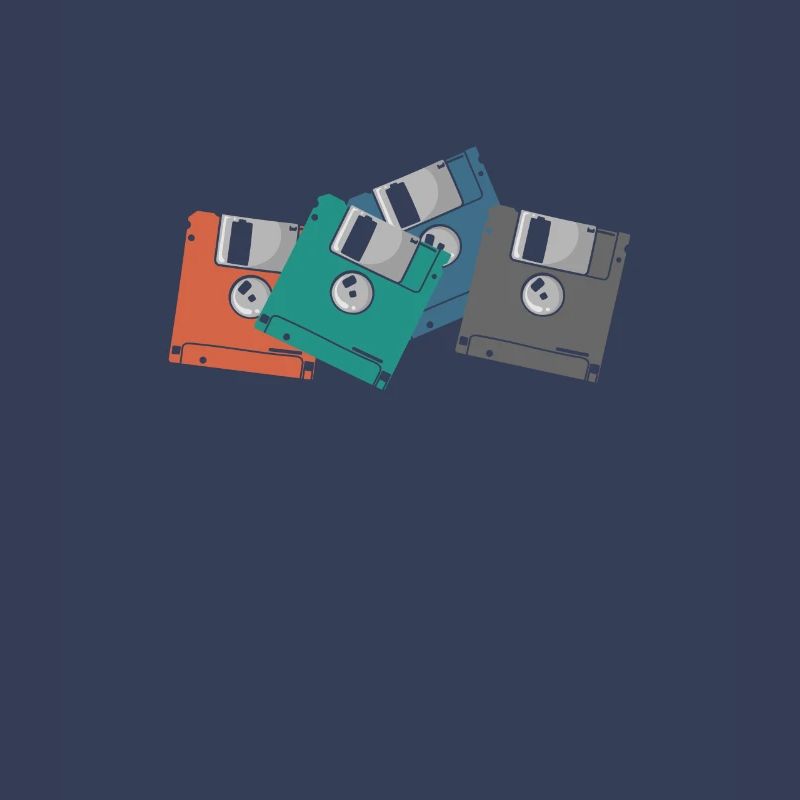 Colorful Floppy Disks Retro Memory Module Disk
