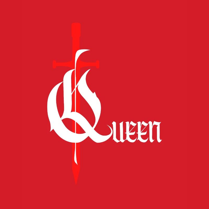 Gothic Queen Design mit Schwert mit weißem Text