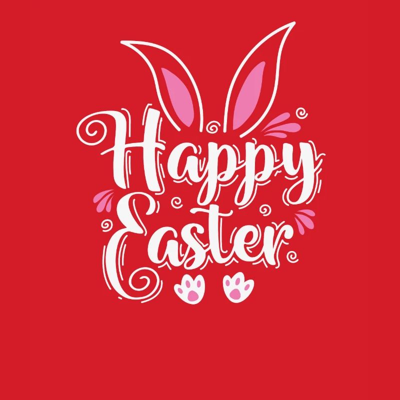 Happy Easter Bunny Colorful Easter Eggs