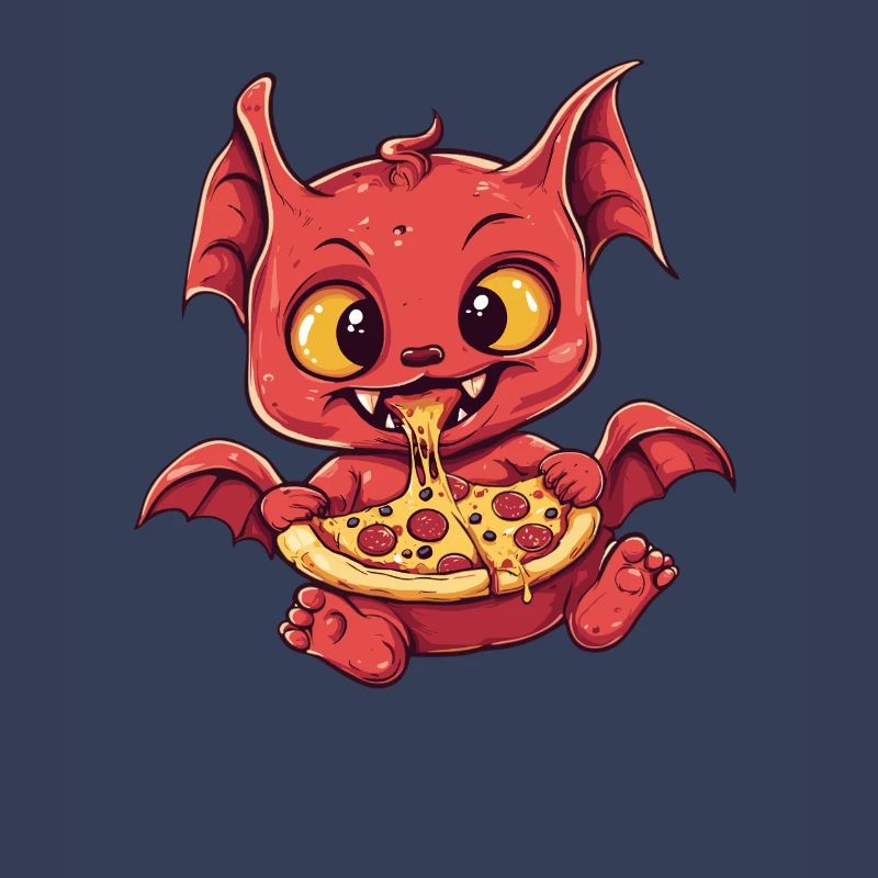 Devil with pizza