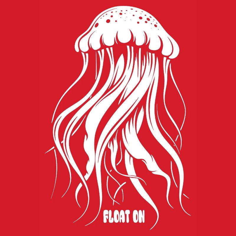 Float on, jellyfish with tentacles, sea creatures