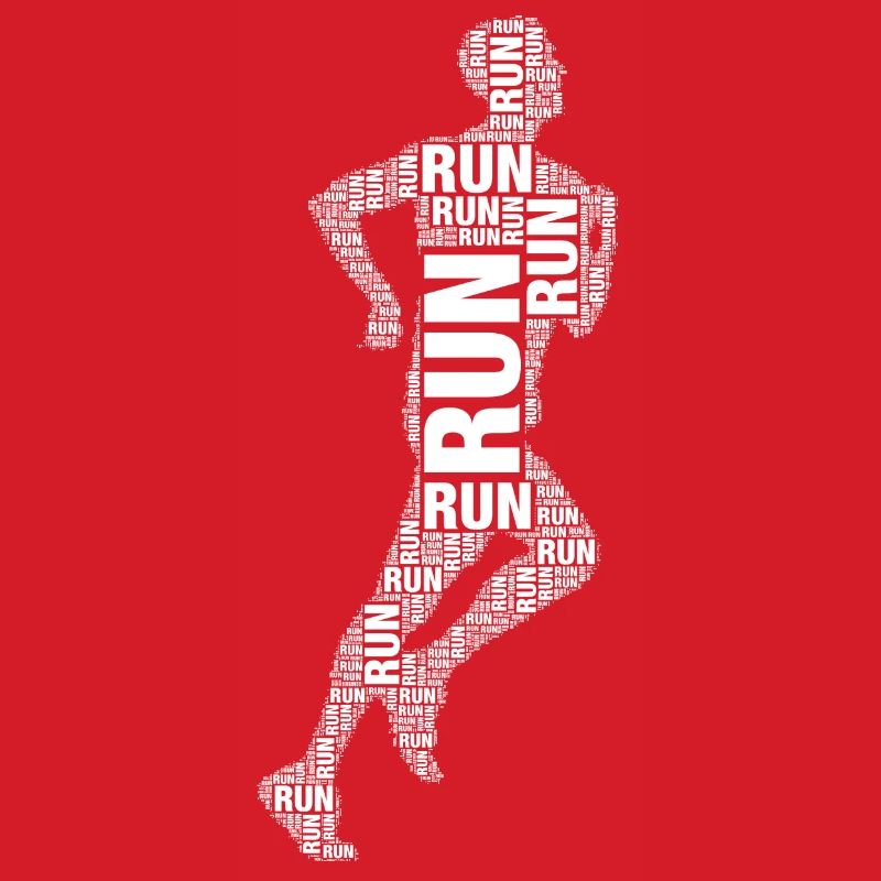 Running Man Silhouette - Run Text Human Shape