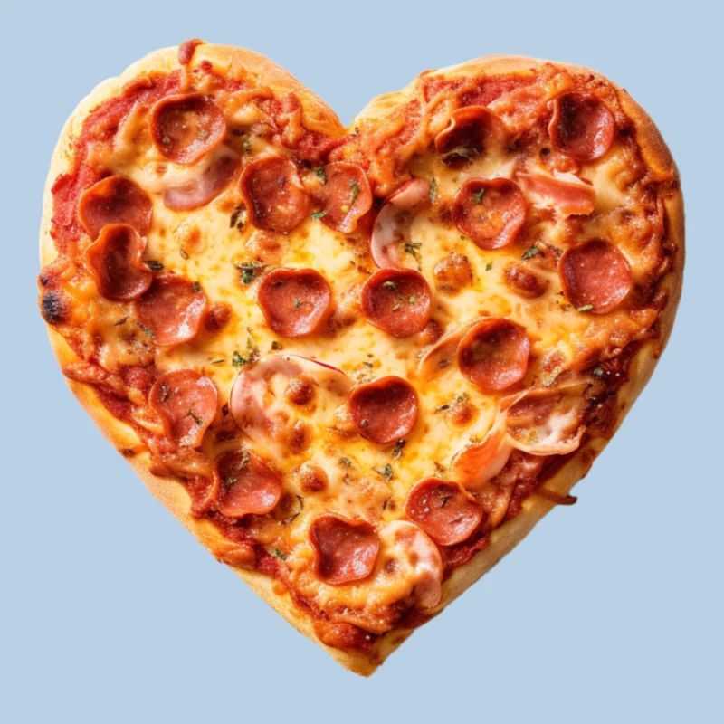 Heart Pepperoni Pizza Pattern