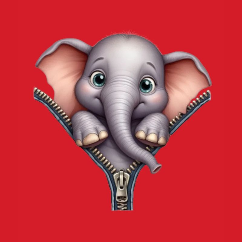 Eléphant avec fermeture éclair
