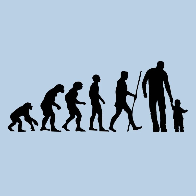 Evolution Vater und Kind Sohn Tochter Geschenk