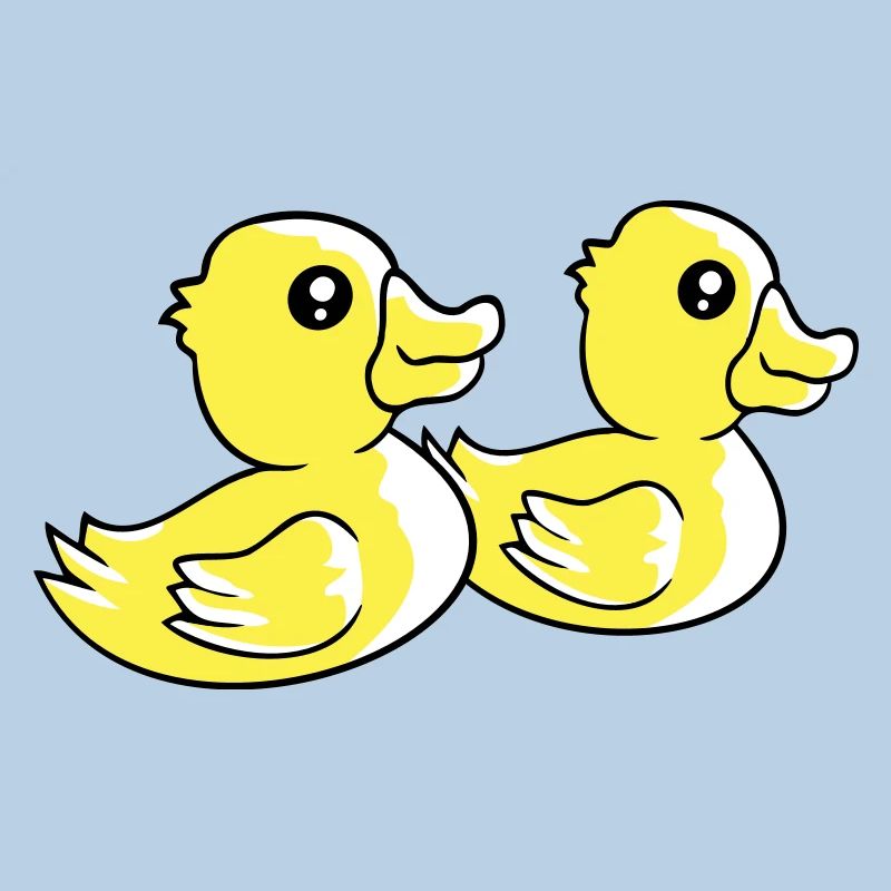 2 canards natation eau couple deux amis équipe