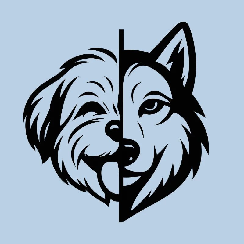 TinyPaws Black & White Edition Shih Tzu / Wolf b